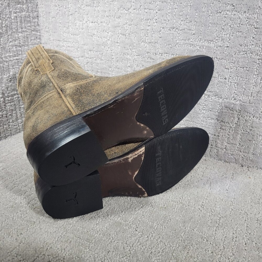 Tecovas The Dean Men's Size US 8EE Taupe Suede Side Zip Western Boots - Picture 8 of 10